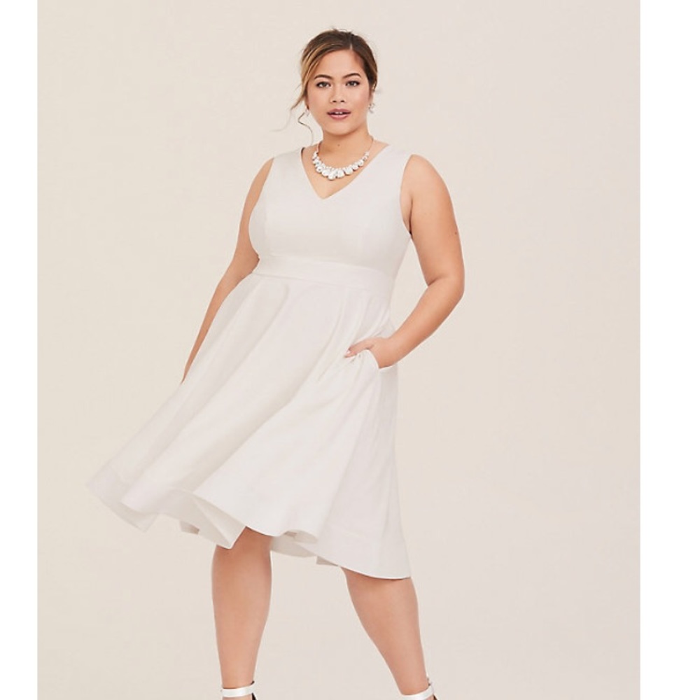 torrid Ivory Woven Skater Dress